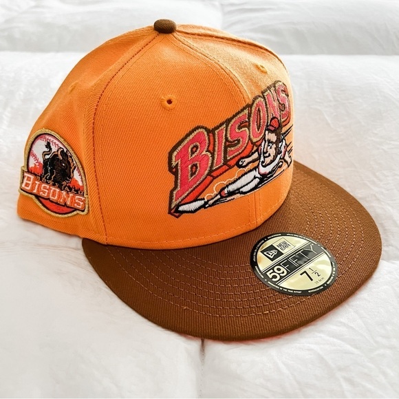 New Era Other - New Era Orange Brown Red Bisons Fitted 7 1/2 New